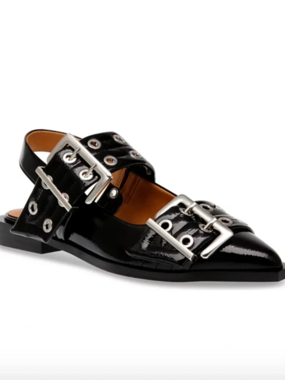 Madden Girl Vardan Black Patent Double Buckle Sandals Sz 8.5 NEW